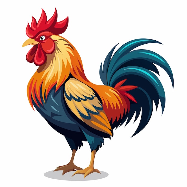 Rooster vector art illustration 8