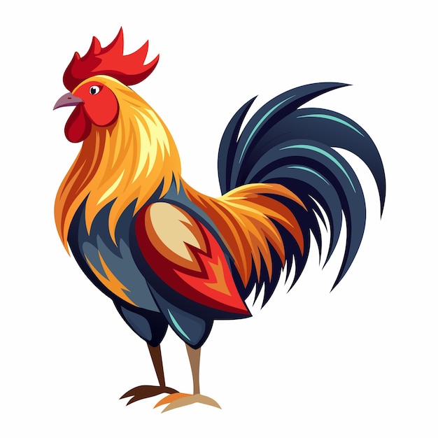 Rooster vector art illustration 9