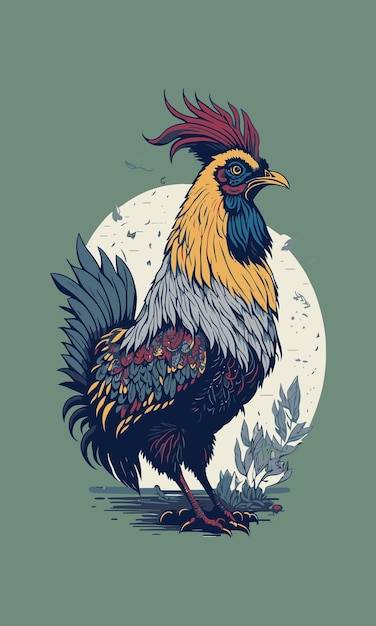 Rooster vector illustration flat design