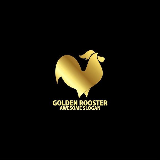 Vector rooster with luxury logo design gradient color