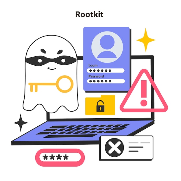 Rootkit Computer program hiding malicious actions from antiviruse