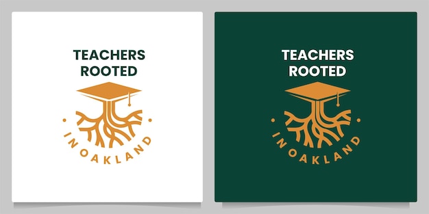 Roots and Bachelors hat Teacher Educations Vintage Logo Design