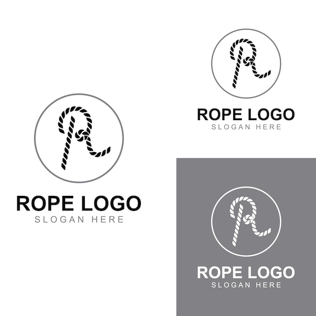 Rope logo using a vector illustration design template