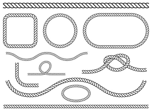 Rope set design illustration isolated