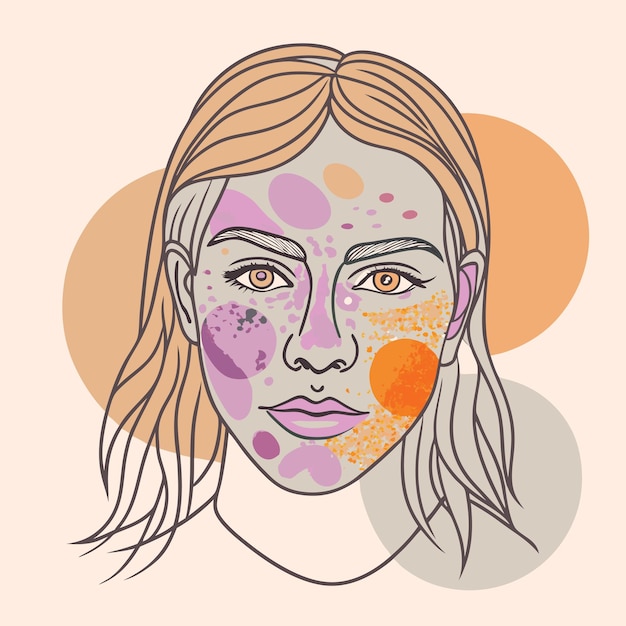 Vector rosacea skin condition