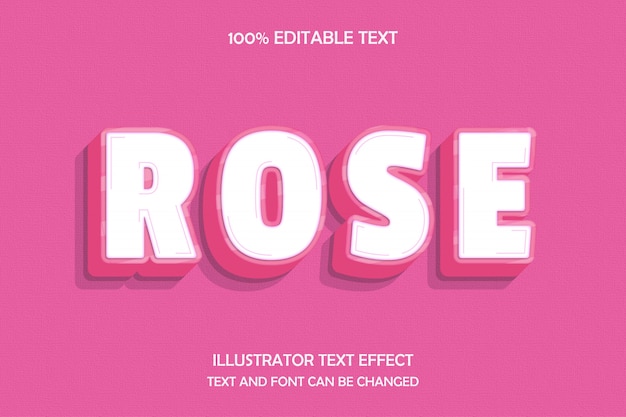 Rose,3d editable text effect modern shadow style