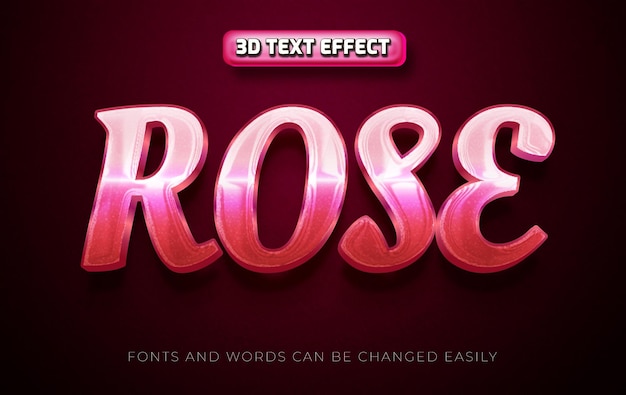 Rose 3d editable text effect template