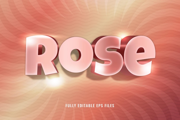 Rose 3d editable text effect