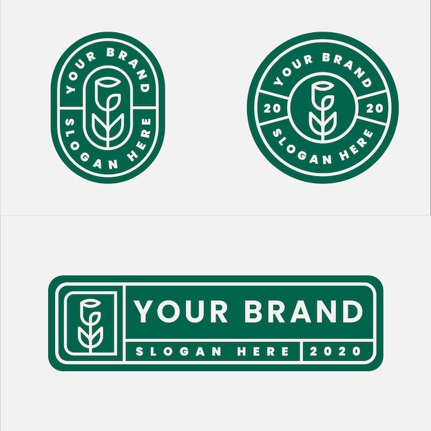 rose badge minimalist logo design