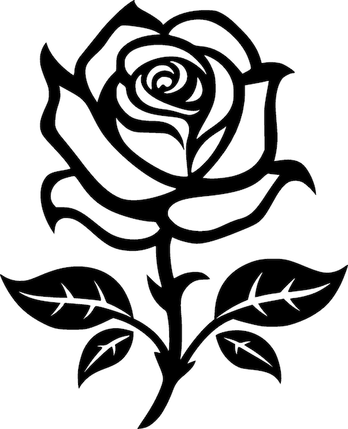 Rose Black and White Vector illustration