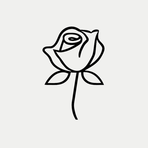 rose bloom logo vector illustration line art