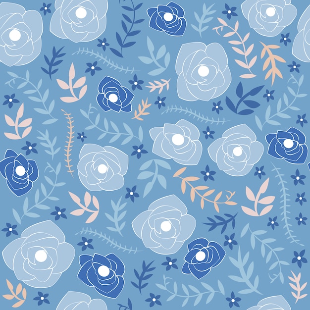 Rose blue pattern