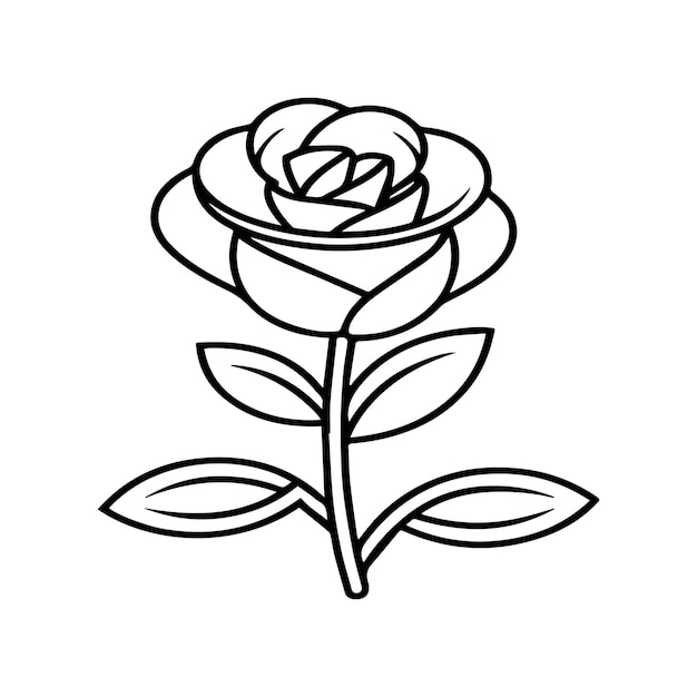 Rose coloring pages Rose flower outline vector