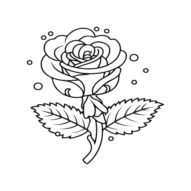 Rose coloring pages Rose flower outline vector