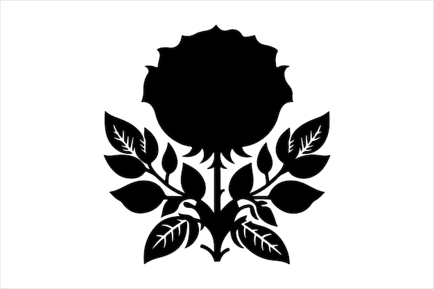 Rose Drawing Silhouette Design Vector Illustration Clipart Eps