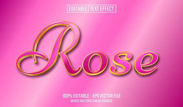 Vector rose editable text effect