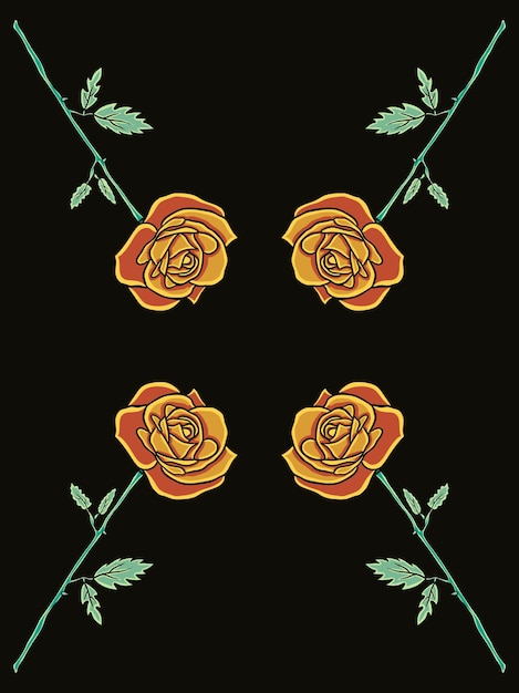 Rose flower glowing vector illustration