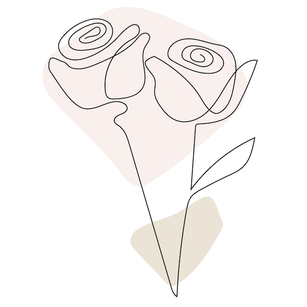 Rose flower line art. Contour drawing. Minimalism art.