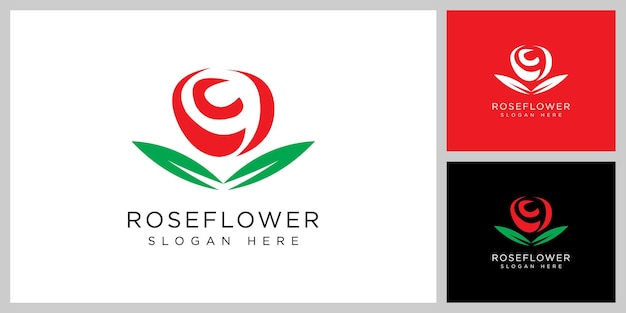 Rose flower logo vector design