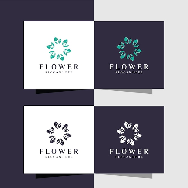 Rose flower outline logo design for salon beauty spa cosmetics