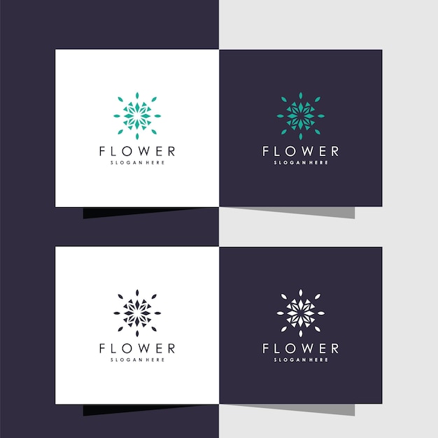 Rose flower outline logo design for salon beauty spa cosmetics