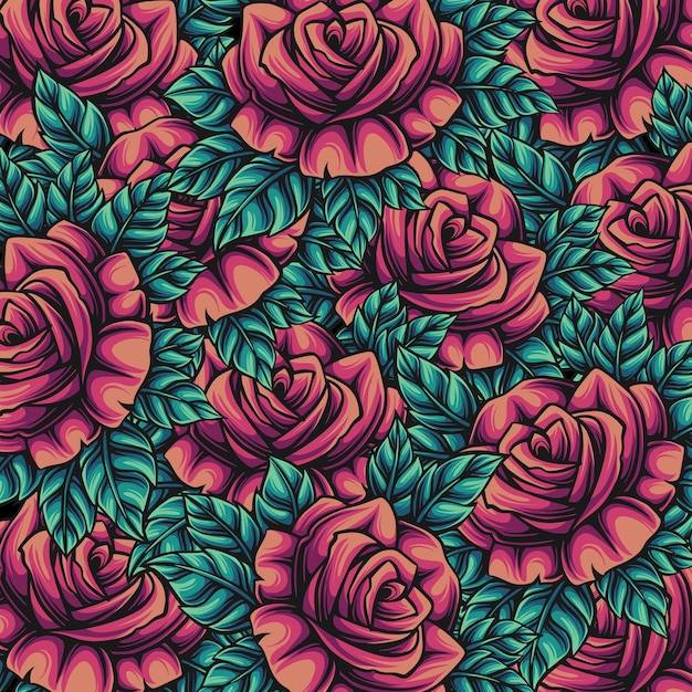 Rose flower pattern illustration