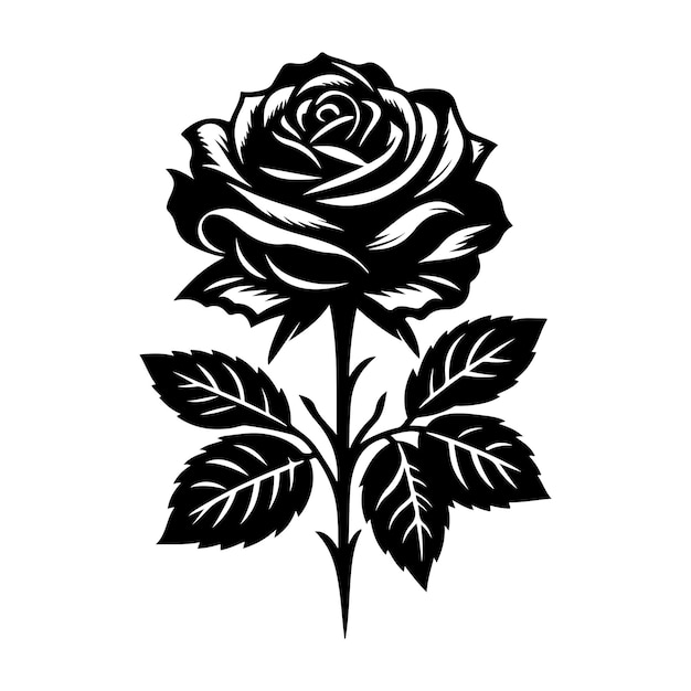 Rose flower Silhouette vector illustration