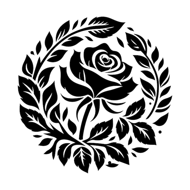 Rose flower Silhouette vector illustration