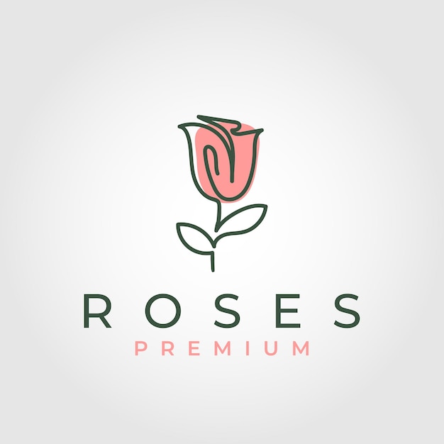 Rose flower simple logo symbol vector icon illustration design