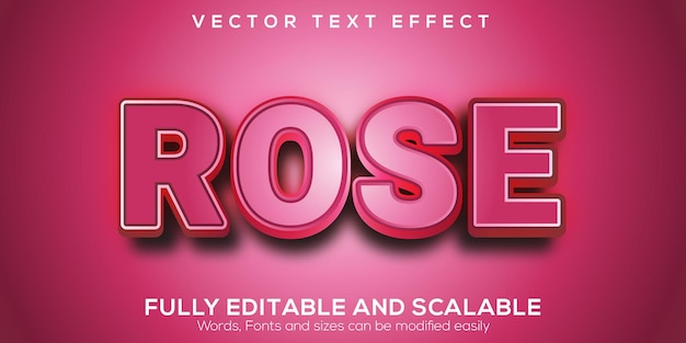 Vector rose flower text style effect