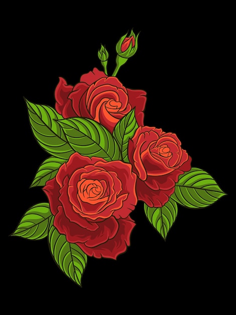 rose flower vector design color editable