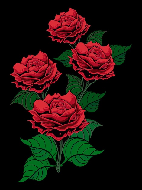 rose flower vector design for wedding invitation elements, editable color