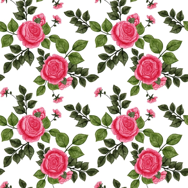 rose flower watercolor seamless pattern