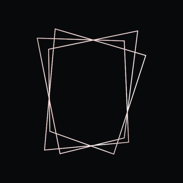 Rose gold geometric polygonal frame