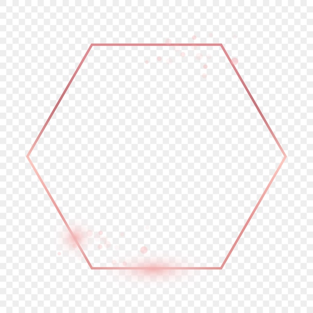 Rose gold glowing hexagon frame