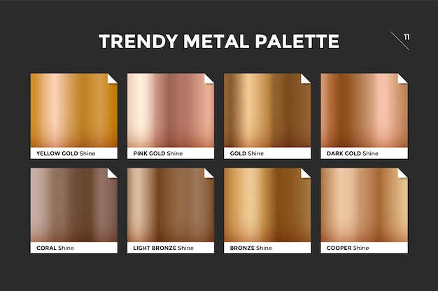 Rose gold gradient metal palette effect