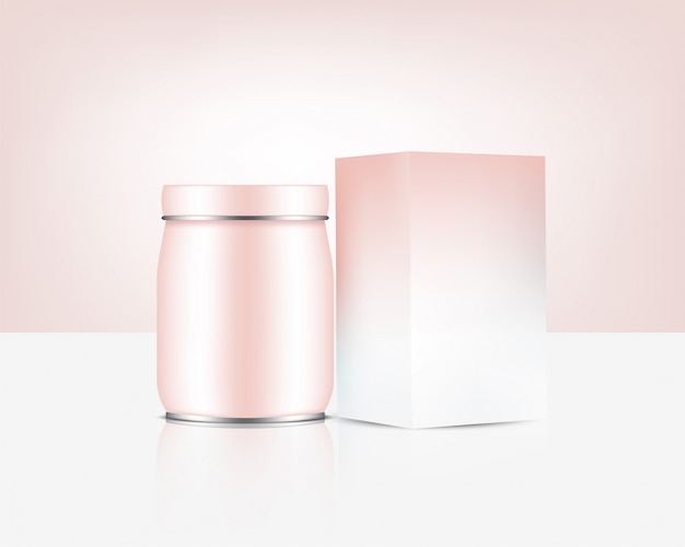 Rose Gold Jar Bottle Mock up Realistic Cosmetic or food and drink