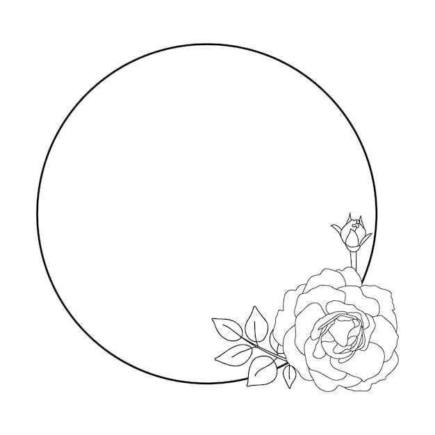 Rose hand drawn illustration in vecor Sketches line art