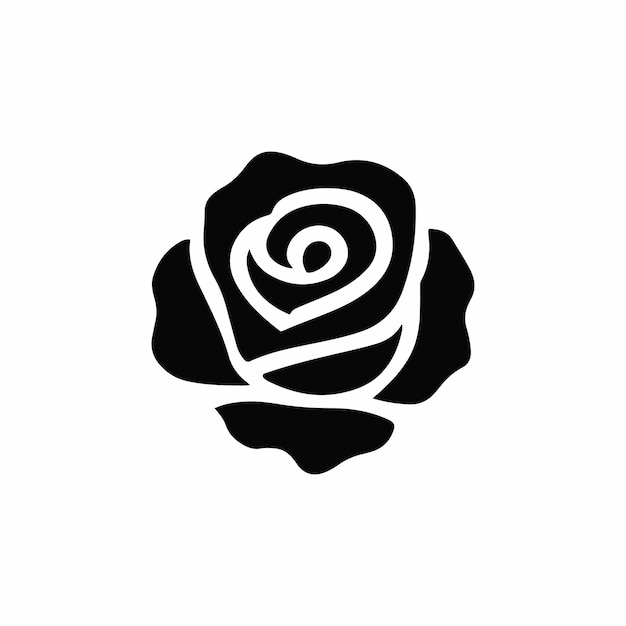 Rose icon silhouette vector