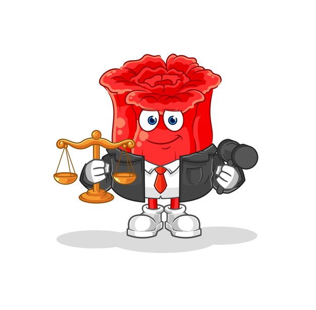 Rose lawyer cartoon cartoon mascot vector