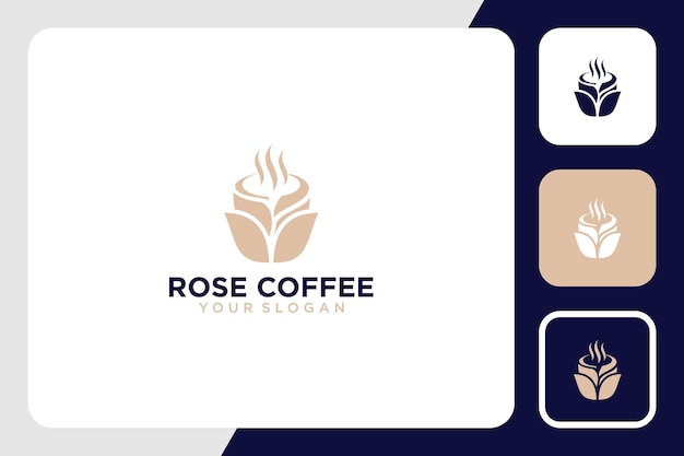 rose logo design with coffee inspiration