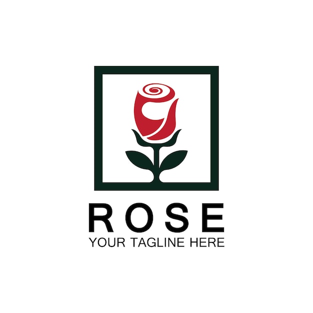 Rose logo flower vector icon illustration design