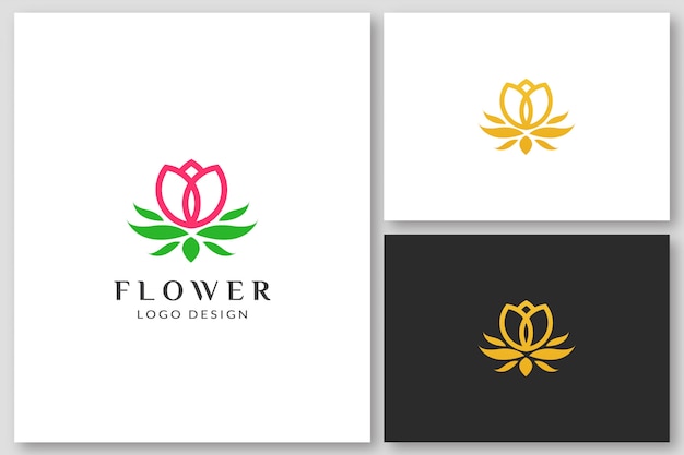 Rose / Lotus Flower Logo Design Template