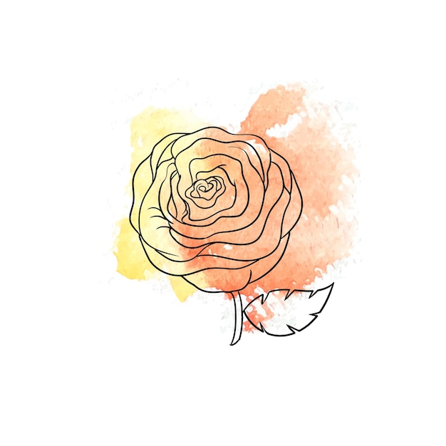 Rose Outline Aesthetic Hand Drawn