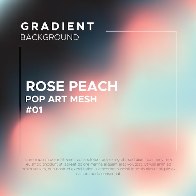 Rose Peach Pop Art Gradient Mesh Background