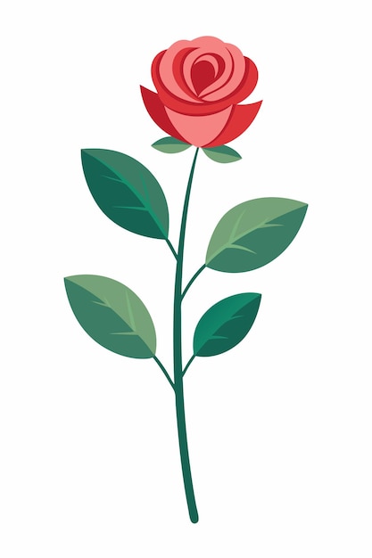 Rose plant minimal design vector illustration