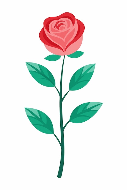 Rose plant minimal design vector illustration