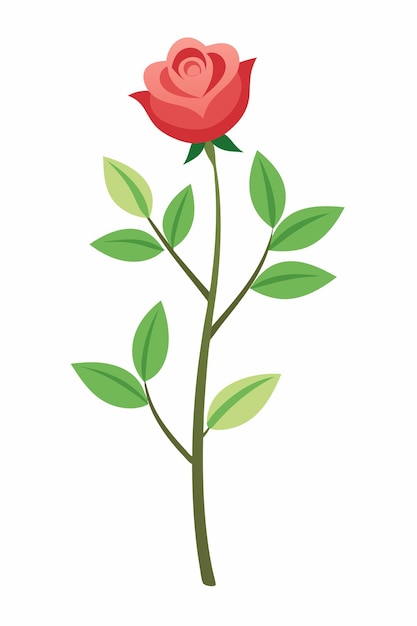 Rose plant minimal design vector illustration