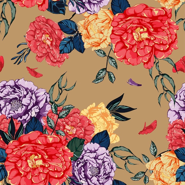 Rose seamless pattern for luxurious fabrics and wallpaper pattern