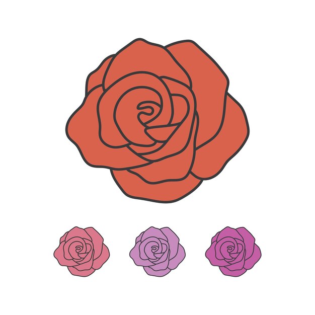 Vector rose sign icon in trendy flat style isolated vector illustration